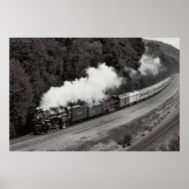 stoomtrein langs de Ohio-rivier Poster