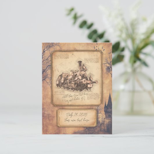  stoomtrein / locomotief Art. Driver Gift Briefkaart (Staand voorkant)