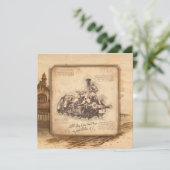 stoomtrein / locomotief Art. Driver Gift Feestdagenkaart (Staand voorkant)