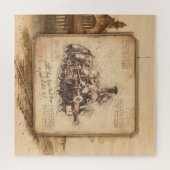  stoomtrein / locomotief Art. Driver Gift Legpuzzel (Horizontaal)