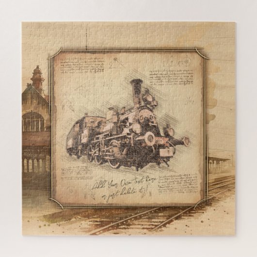  stoomtrein / locomotief Art. Driver Gift Legpuzzel (Verticaal)