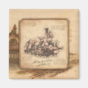 stoomtrein / locomotief Art. Driver Gift Magneet