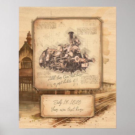 stoomtrein / locomotief Art. Driver Gift Poster (Voorkant)