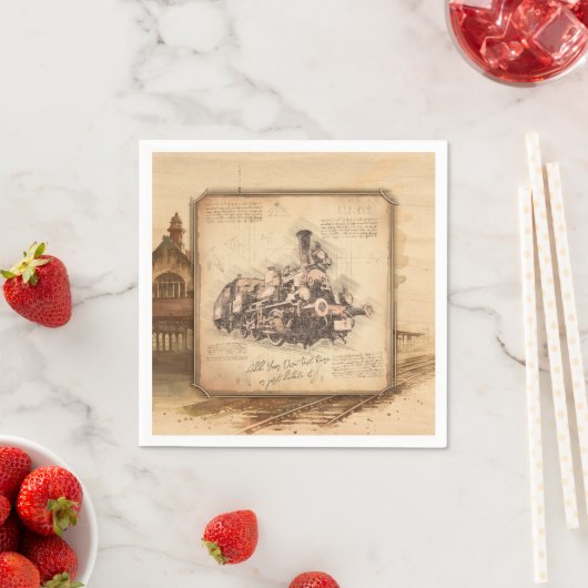  stoomtrein / locomotief Art. Driver Gift Servet (Insitu)