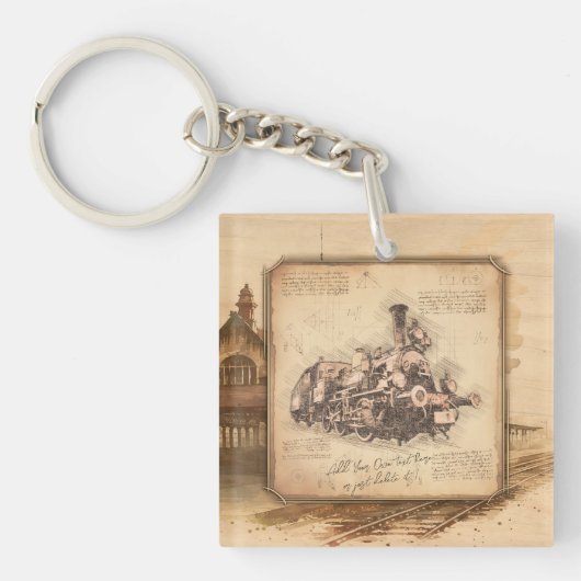 stoomtrein / locomotief Art. Driver Gift Sleutelhanger (Voorkant)