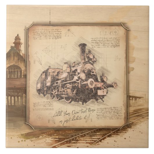  stoomtrein / locomotief Art. Driver Gift Tegeltje (Voorkant)