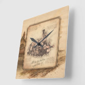  stoomtrein / locomotief Art. Driver Gift Vierkante Klok (Hoek)