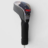 Stoomtrein locomotief in de sneeuw golfheadcover (Schuin)