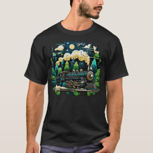 Stoomtrein Locomotief Ingenieur Spoorweg Mannen Vr T-shirt