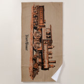 Stoomtrein locomotief - Jouw naam toevoegen - Strandlaken (Voorkant)