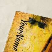 Stoomtrein locomotief - Jouw naam toevoegen - Strandlaken (In situ)