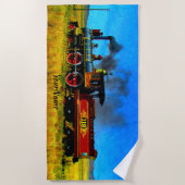 Stoomtrein locomotief - Jouw naam toevoegen - Strandlaken (Voorkant)