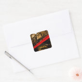  stoomtrein - luchtpomp vierkante sticker (Envelop)