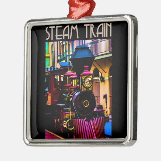Stoomtrein Metalen Ornament (Links)