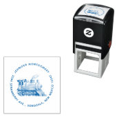 Stoomtrein Motor  Steampunk Adres Zelfinktende Stempel (In situ)