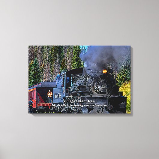  stoomtrein - Naam toevoegen Canvas Afdruk (Voorkant)
