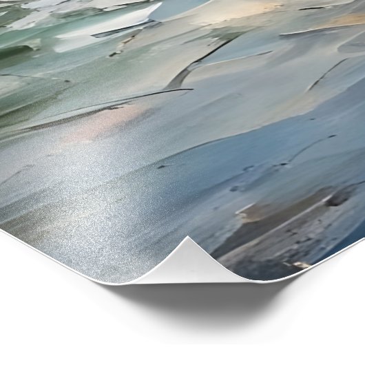 Stoomtrein op een brug - olieverfschilderij foto afdruk (Hoek)