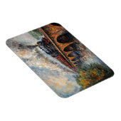 Stoomtrein op een brug - olieverfschilderij magneet (Rechterzijde)