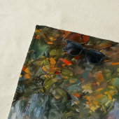 Stoomtrein op een brug - olieverfschilderij strandlaken (In situ)