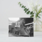 Stoomtrein op het station, 1923 briefkaart (Staand voorkant)
