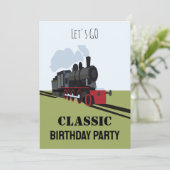  stoomtrein op spoorbaan Art Birthday Kaart (Staand voorkant)