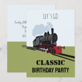  stoomtrein op spoorbaan Art Birthday Kaart (Voorkant / Achterkant)