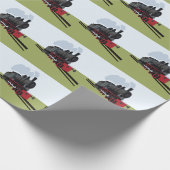 stoomtrein op spoorbaan Art Cadeaupapier (Hoek)