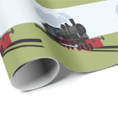 stoomtrein op spoorbaan Art Cadeaupapier (Rol Hoek)