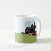  stoomtrein op spoorbaan Art Koffiemok (Voorkant rechts)