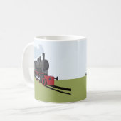  stoomtrein op spoorbaan Art Koffiemok (Voorkant links)