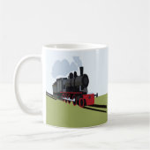  stoomtrein op spoorbaan Art Koffiemok (Links)