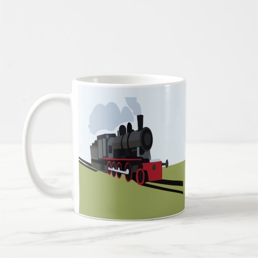  stoomtrein op spoorbaan Art Koffiemok (Links)