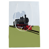  stoomtrein op spoorbaan Art Medium Cadeauzakje (Voorkant)