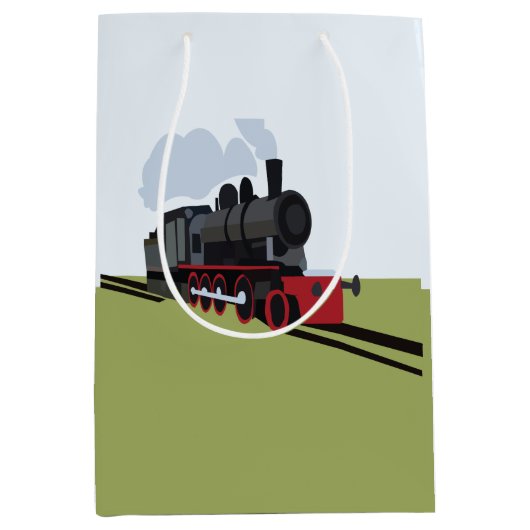  stoomtrein op spoorbaan Art Medium Cadeauzakje