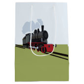  stoomtrein op spoorbaan Art Medium Cadeauzakje (Achterkant)