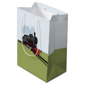  stoomtrein op spoorbaan Art Medium Cadeauzakje (Achterkant Gekanteld)