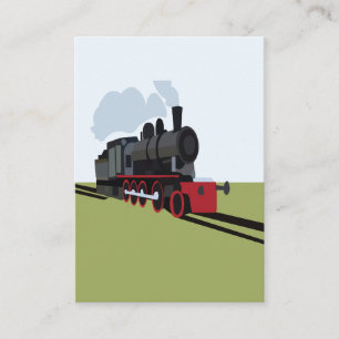  stoomtrein op spoorbaan Art Visitekaartje