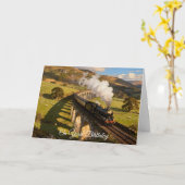 Stoomtrein op Viaduct Kaart (Gele Bloem)