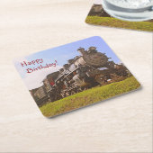 stoomtrein op zaterdag kartonnen onderzetters (Schuin)