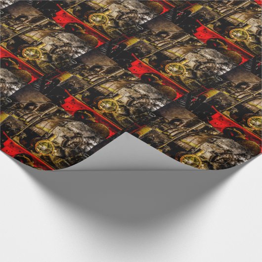  stoomtrein - Oude tijdopnemer Cadeaupapier (Hoek)