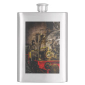  stoomtrein - Oude tijdopnemer Heupfles (Voorkant)