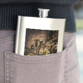 stoomtrein - Oude tijdopnemer Heupfles (Voorbeeld)