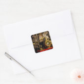  stoomtrein - Oude tijdopnemer Vierkante Sticker (Envelop)