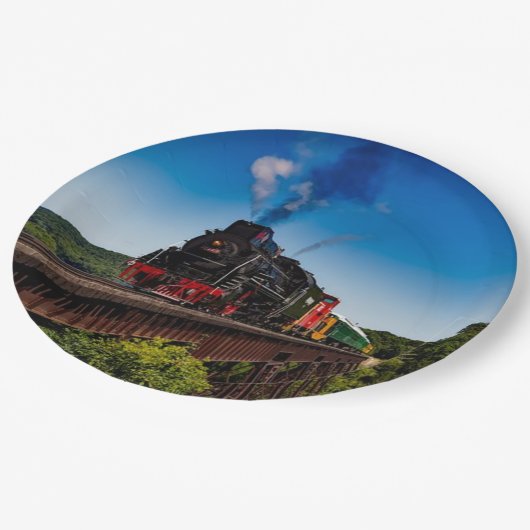  stoomtrein papieren bordje (Gekanteld)