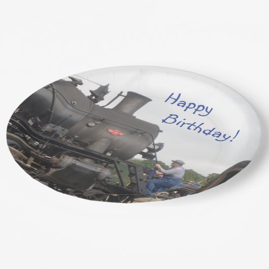  stoomtrein papieren bordje (Gekanteld)