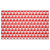 Stoomtrein Patroon - Rood op Wit Stof (Fat Quarter)