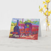  stoomtrein Rail-liefhebbers van vaders Dag Kaart (Gele Bloem)