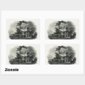  stoomtrein rechthoekige sticker (Vel)