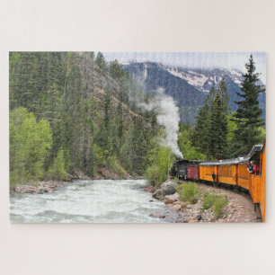 Stoomtrein, rivier- en bergen, Colorado Legpuzzel