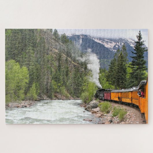 Stoomtrein, rivier- en bergen, Colorado Legpuzzel (Horizontaal)